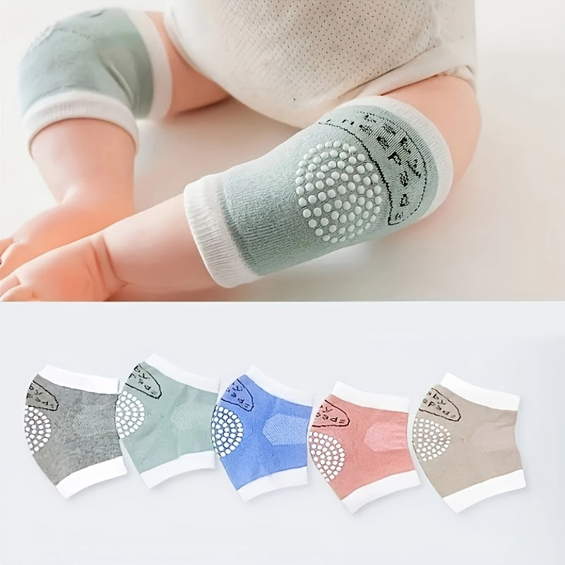 Protect your baby's knees and elbows with 5 pairs of non-slip baby knee pads designed for crawling and walking. These unisex solid color leg and elbow protectors are suitable for infants up to 36 months.