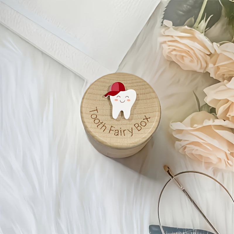 A perfect gift for any occasion, this 1pc 3D Wooden Teeth Storage Box is a keepsake that can also be used as a falling tooth storage iron box. It is the perfect holiday gift for birthdays, Christmas, Valentine's Day, Easter, or Baptism. Ideal for