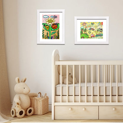 Versatile A4 Youngsters' Artist Frame, Black/White/Light Wood Grain, Ideal for Gifts & School Projects, Perfect for Christmas