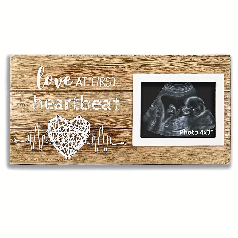 Wooden Picture Frame featuring the Creative Love Ultrasound, perfect for showcasing and commemorating special photos.