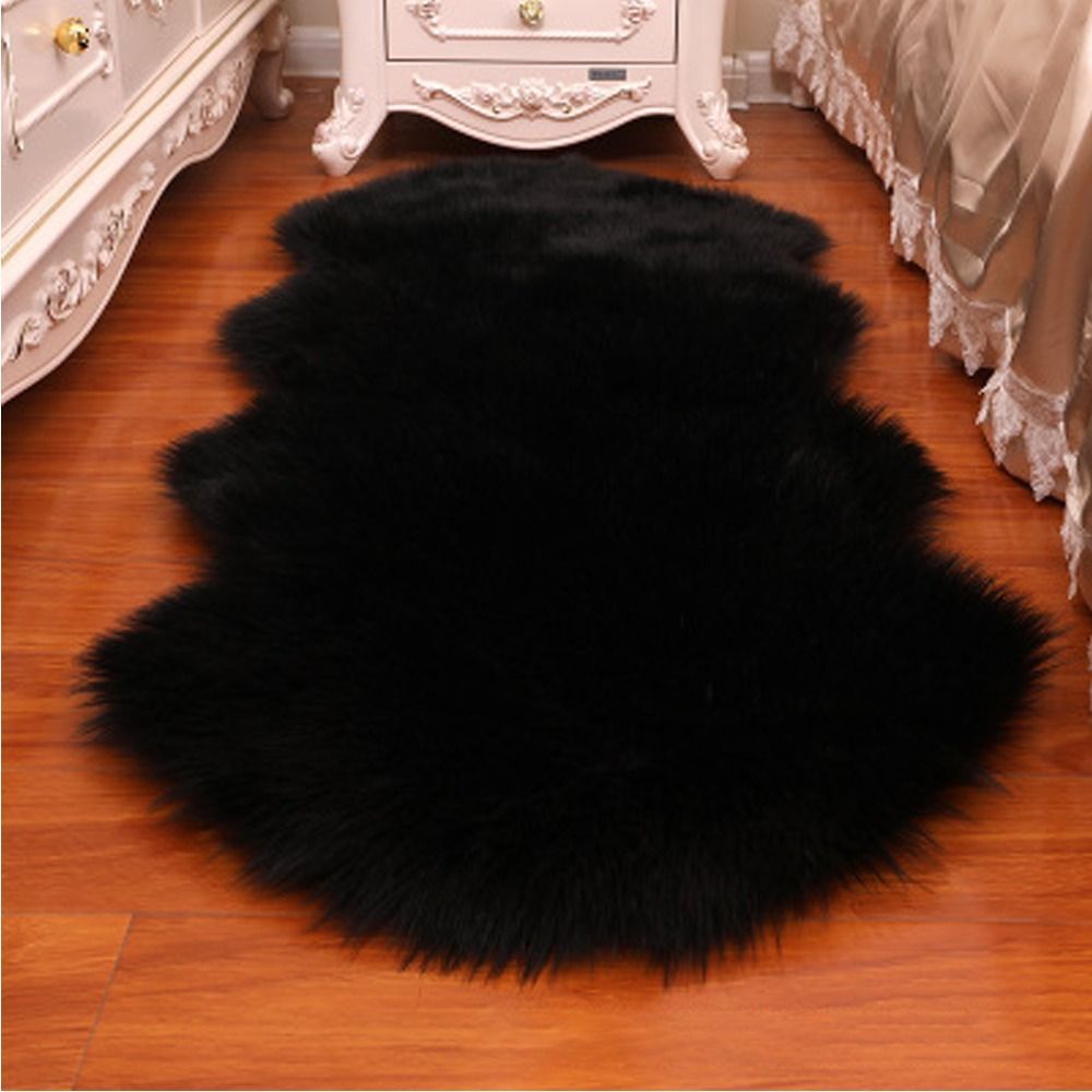 Artificial Sheepskin Long Hair Rugs - Soft Faux Fluffy Shaggy Carpets for Living Room and Bedroom, Non-Slip Home Decor Mats