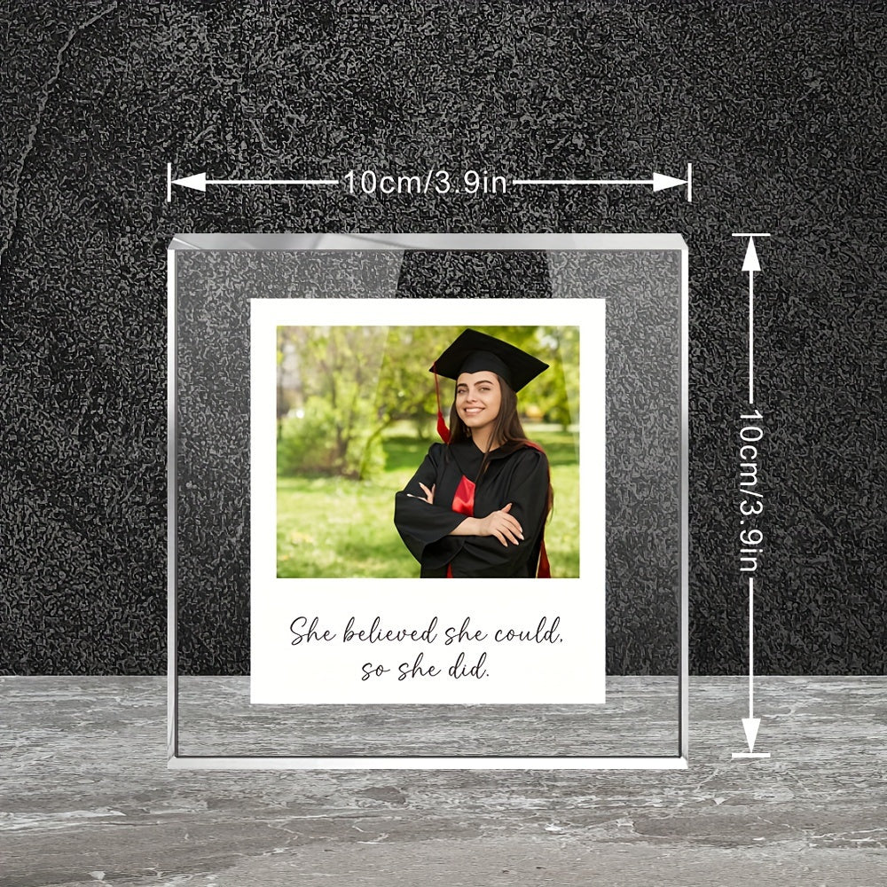 Personalized Acrylic Photo Frame - Perfect Gift for Graduates, Teachers, and Friends, Glows in the Dark, Ideal Mother's Day or Anniversary Present