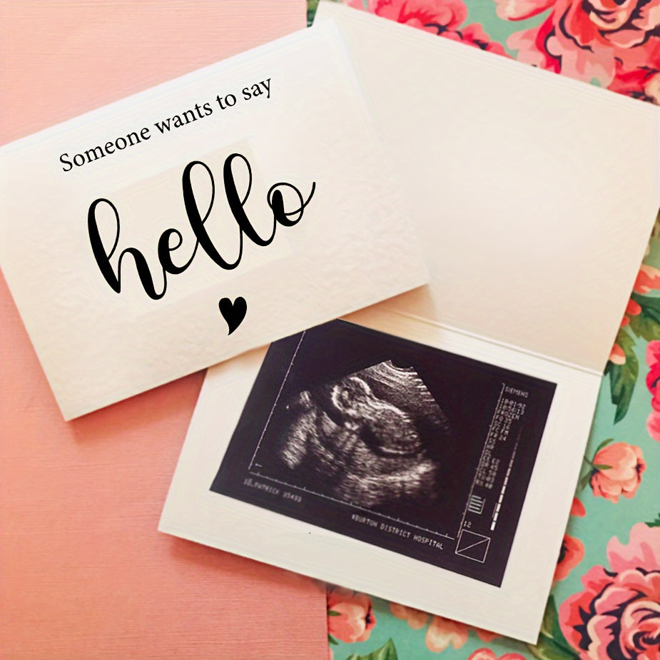 Hello Announcement: A Special Message for You, Pregnancy Card and Envelope for Family, Spouse, and Grandparents