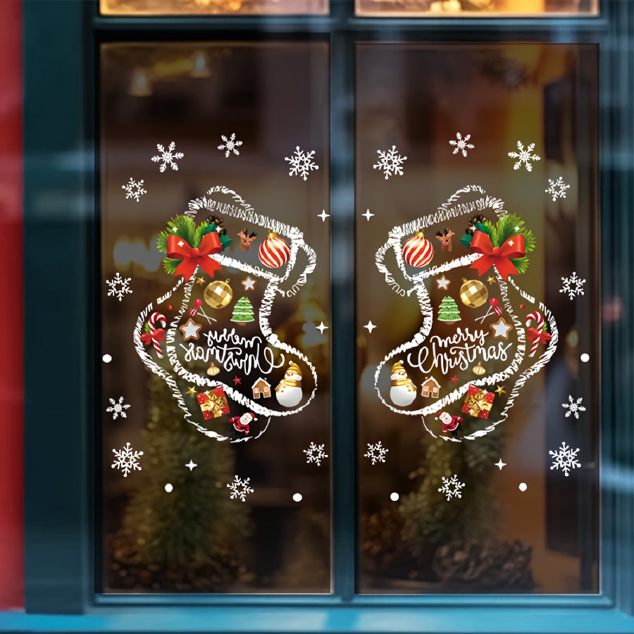 Get into the Holiday Spirit with Christmas Window Clings - Beautiful Festive Decorations for Home & Shop Windows, Easy Self-Adhesive PVC Stickers, 5mil Thick