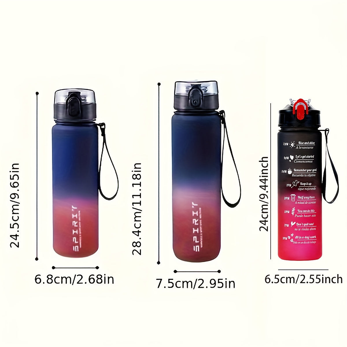 1L Gradient Sports Water Bottle - Durable PC Material, Hand-Wash Only, Ideal for Hiking, Camping, and Backpacking