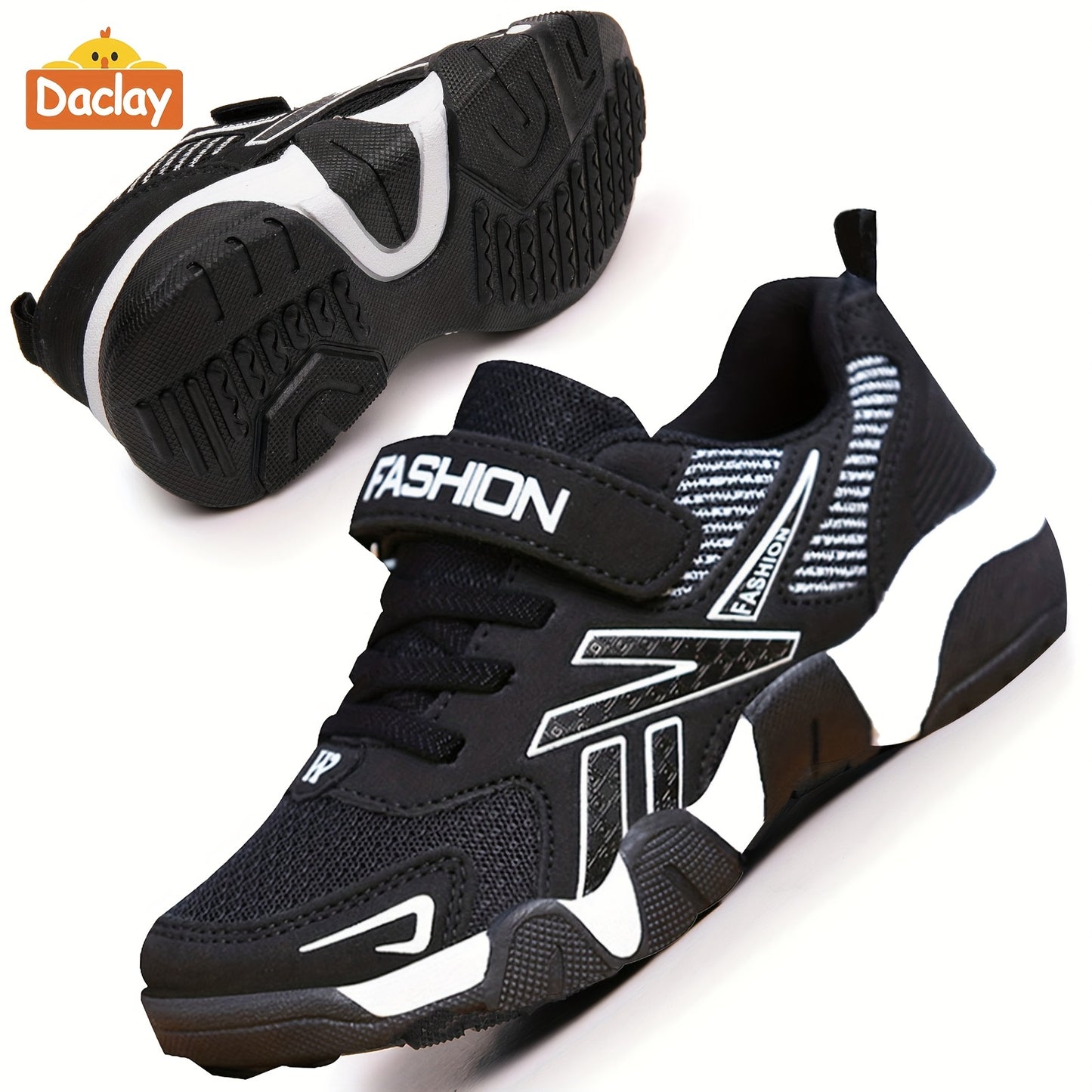 Daclay Kids Sports Shoes with Breathable Upper, Composite Toe, Argyle Pattern, for Ages 14 and Under, Ideal for Tennis and Gymnastics in All Seasons.