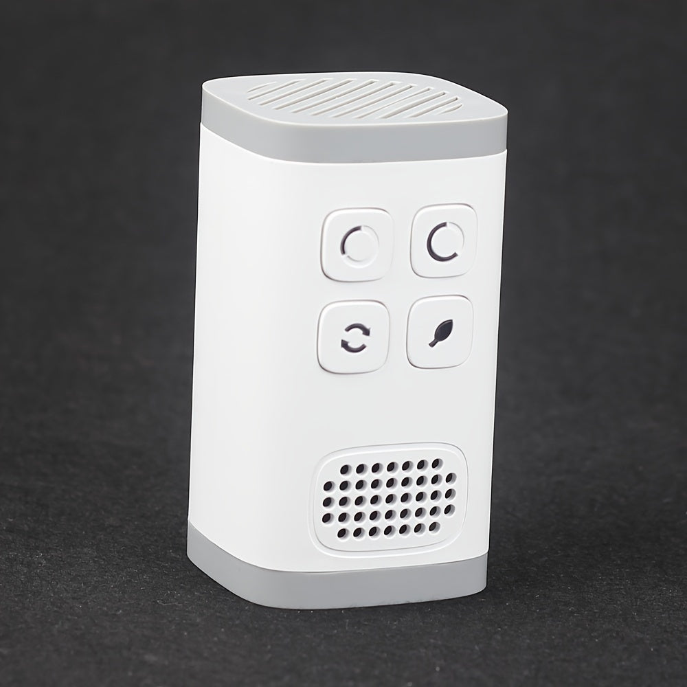 Mini Air Purifier with automatic timer function for energy-saving. Ideal for use in toilet, bathroom, kitchen, home, office, car, and foyer.