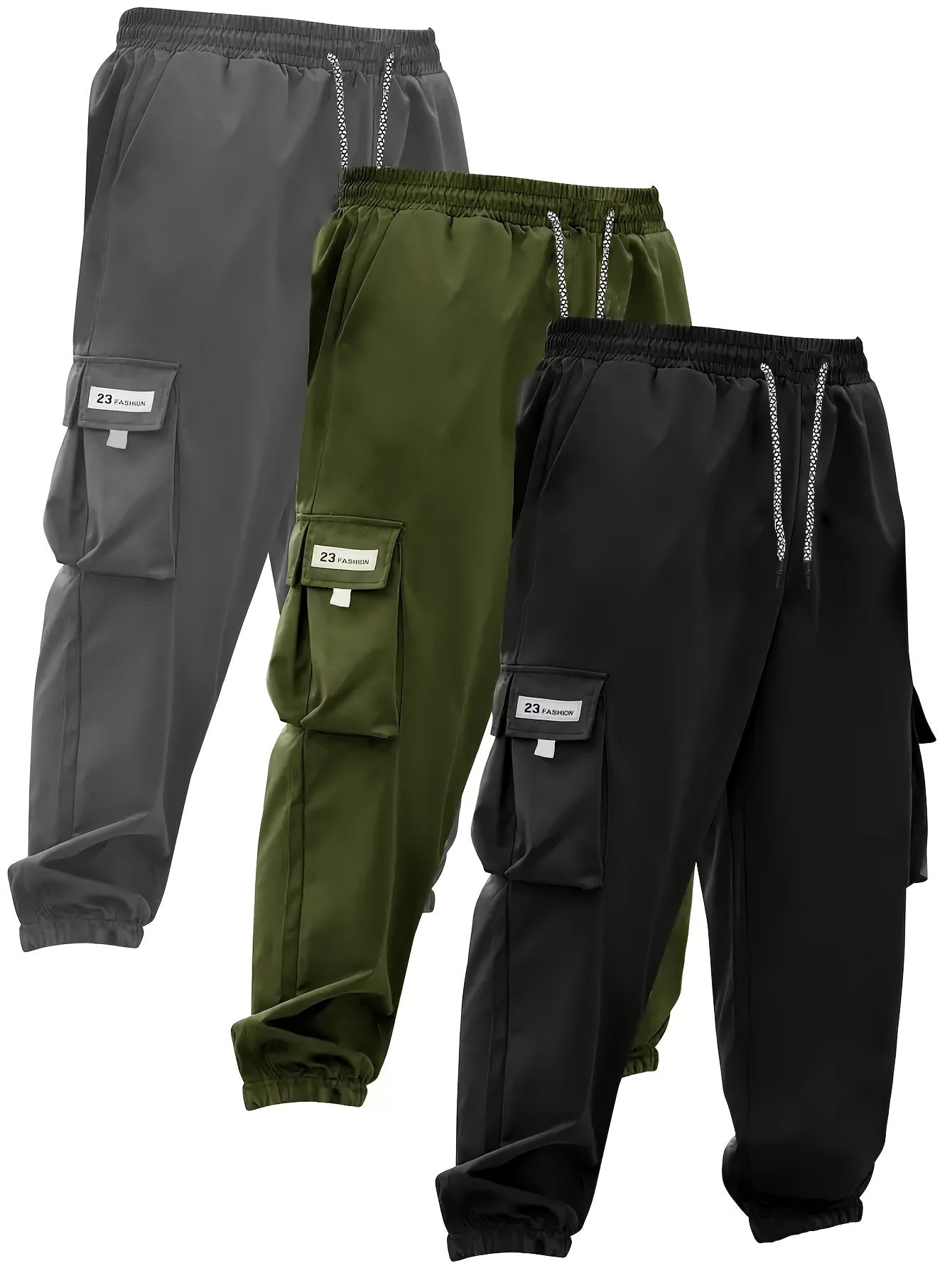 Pack of three large-sized men's work pants