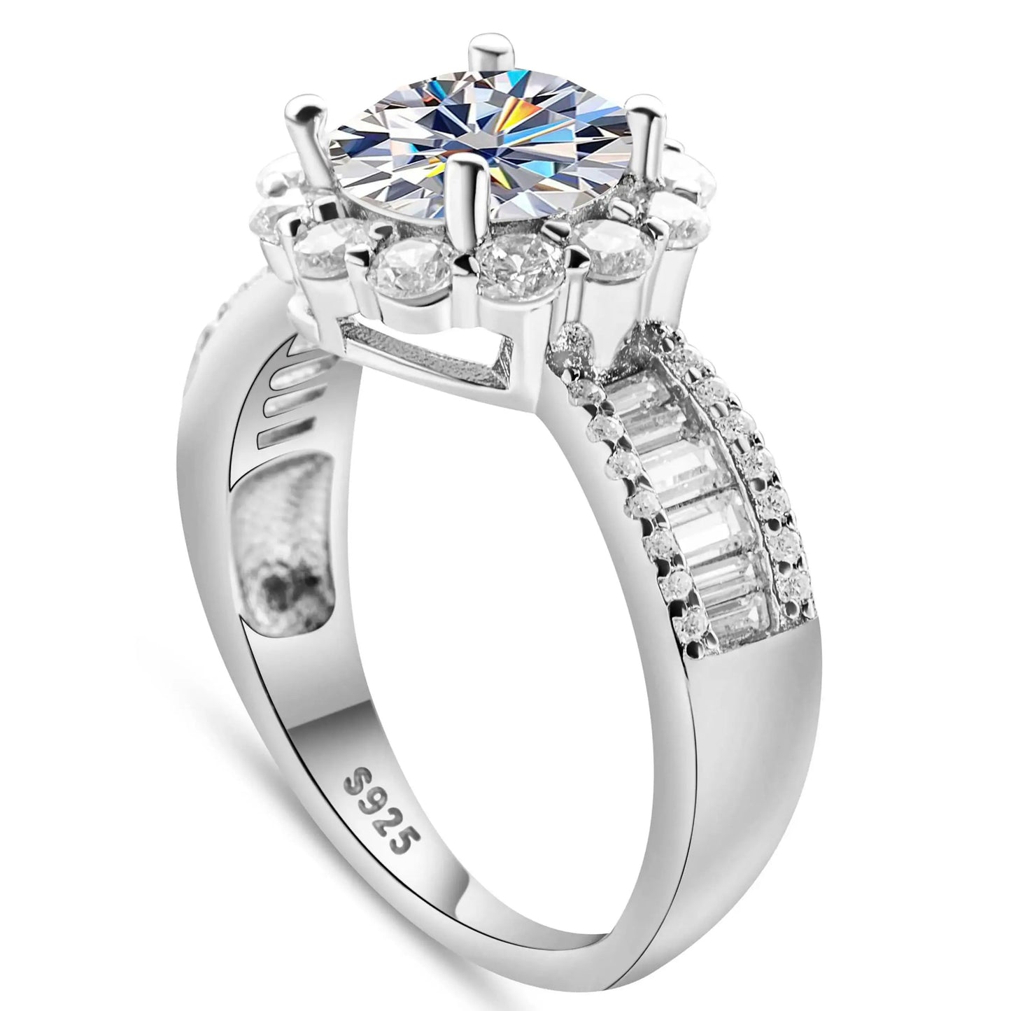 Timeless 2 Carat Moissanite Engagement Ring - Traditional 4-Prong Setting, 925 Sterling Silver, Ideal for Weddings, Anniversaries & Memorable Moments - Comes with a Gift Box