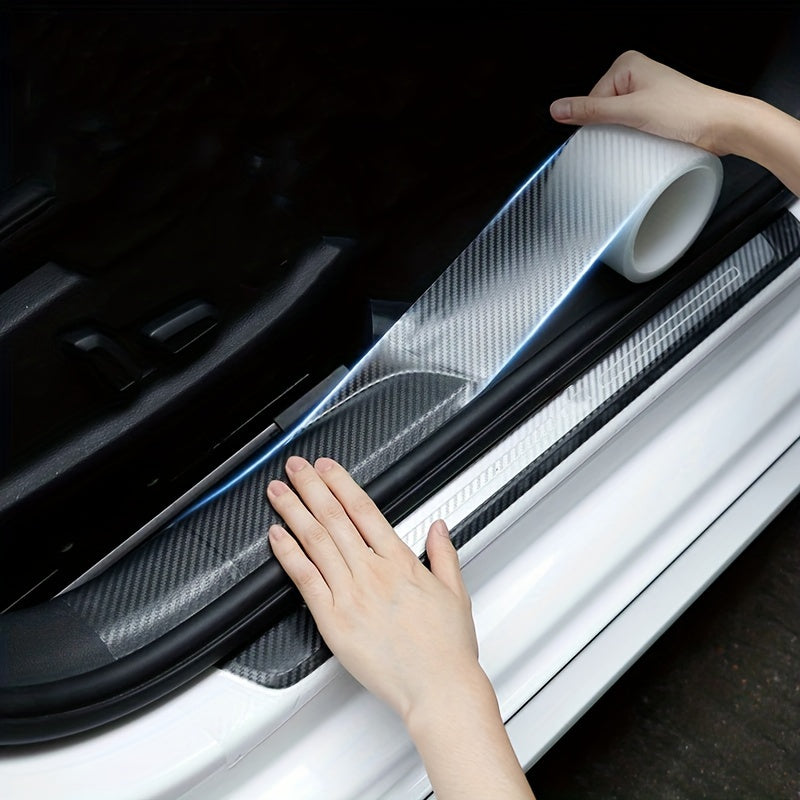 Carbon fiber car sticker to protect edges and body from scratches.