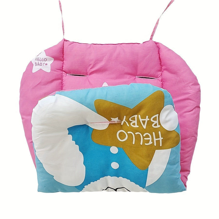 Introducing the "Hello Baby" Polar Bear Design Universal Baby Stroller Cushion Pad with Head Support. This soft polyester infant car seat liner features warm cotton padding, perfect for high chairs and strollers. Specifically designed for children aged