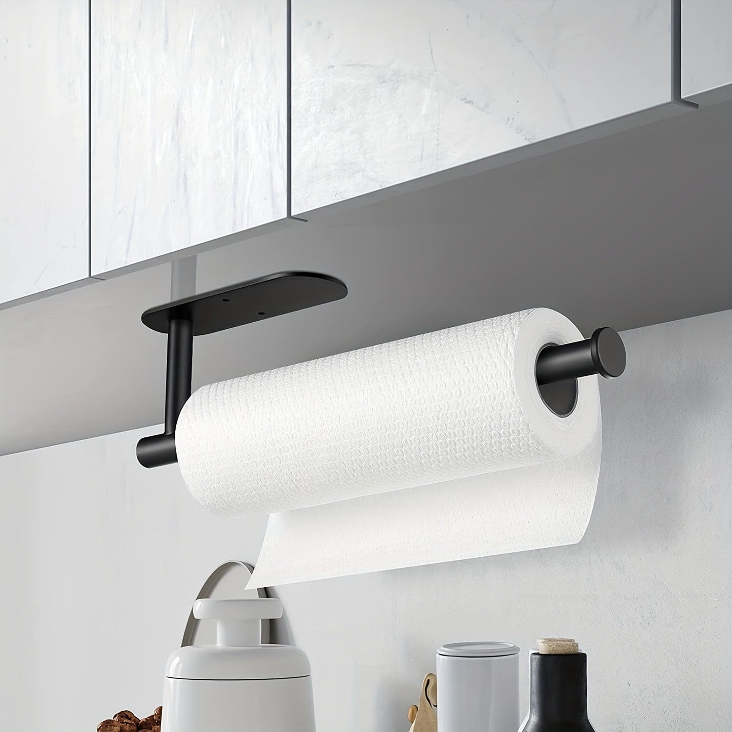 This versatile paper towel holder is made of durable stainless steel and can be easily mounted on the wall in your kitchen or bathroom. It offers the choice of either self-adhesive or drilling installation under your cabinet, providing a convenient