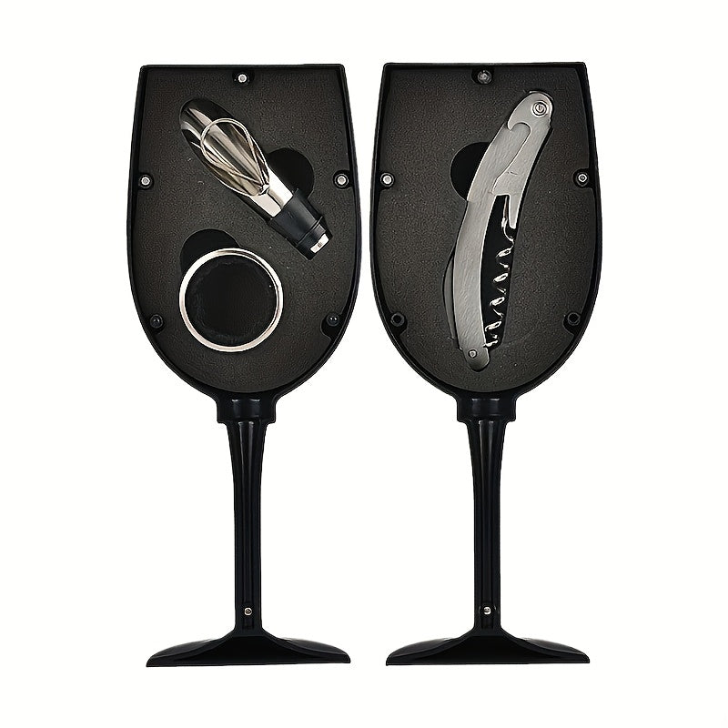 Portable wine opener set: metal and plastic, no electricity needed, perfect for gifting on holidays like Christmas, Valentine's Day, and other special occasions.