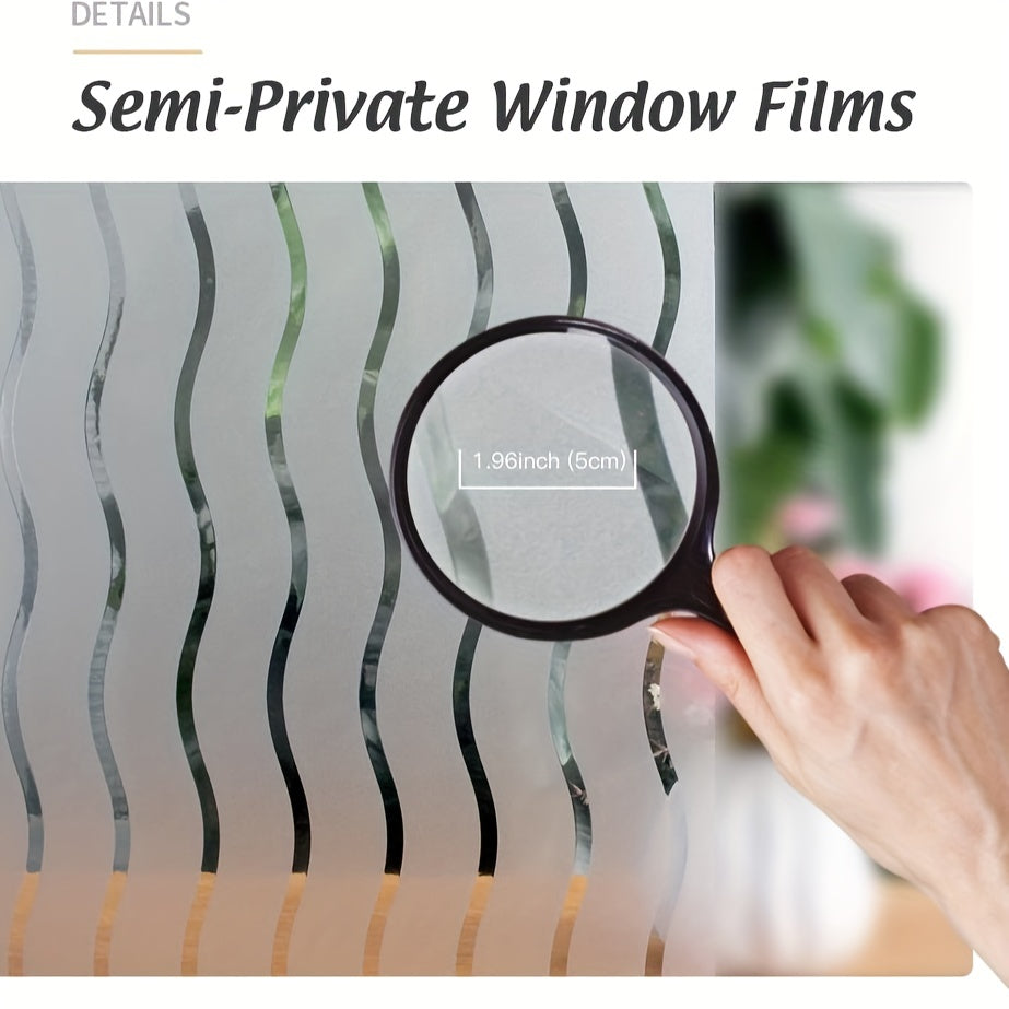 Opaque window sticker for privacy and light protection. This non-adhesive, removable glass covering is perfect for living rooms, bathrooms, bedrooms, offices, and home decor. Made of self-static cling vinyl film.