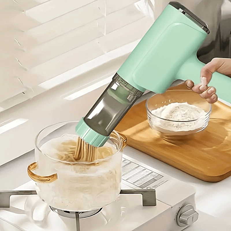 The 1-piece USB Charging Automatic Pasta & Noodle Maker Machine offers Effortless Electric Cooking in a Portable Handheld Design. With its Automatic Operation and Wireless Press Tools, this machine is the Perfect Kitchen Companion for creating Delicious