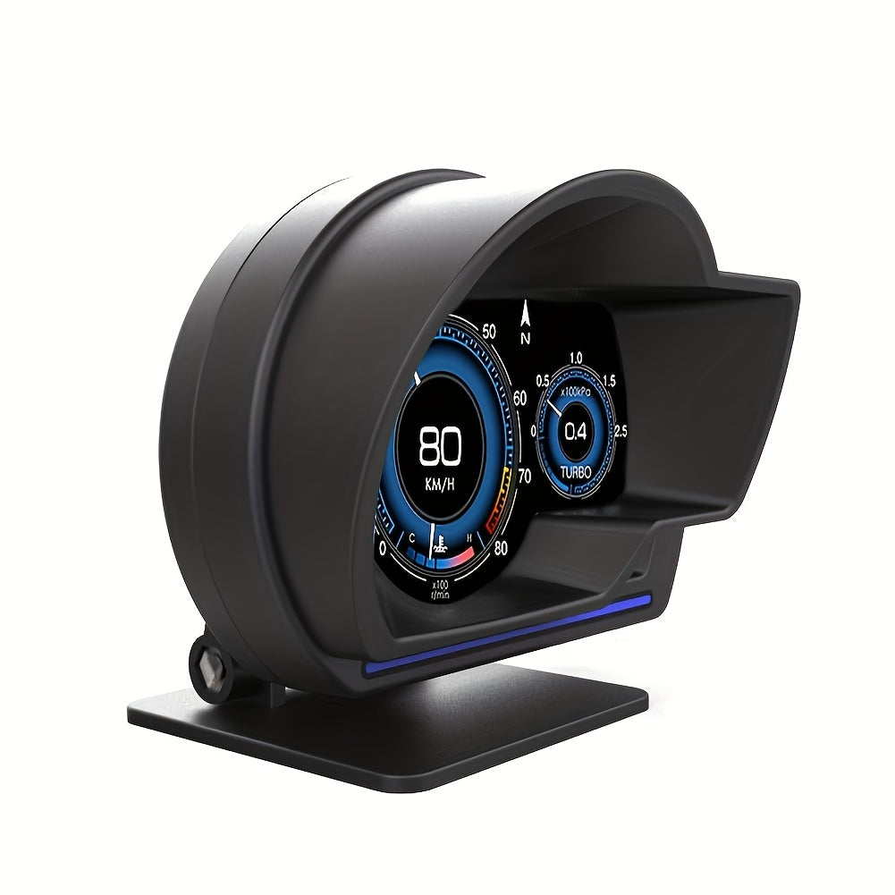 New smart OBD gauge with adjustable bracket and ambient light for clear trouble code speedometer.