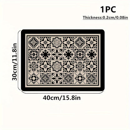 A necessary addition to any home, this retro-inspired printed tableware drying mat adds a touch of ethnic style to your kitchen. Perfect for keeping your kitchen utensils, coffee table, and coffee machine dry and clean, this versatile mat is a must-have