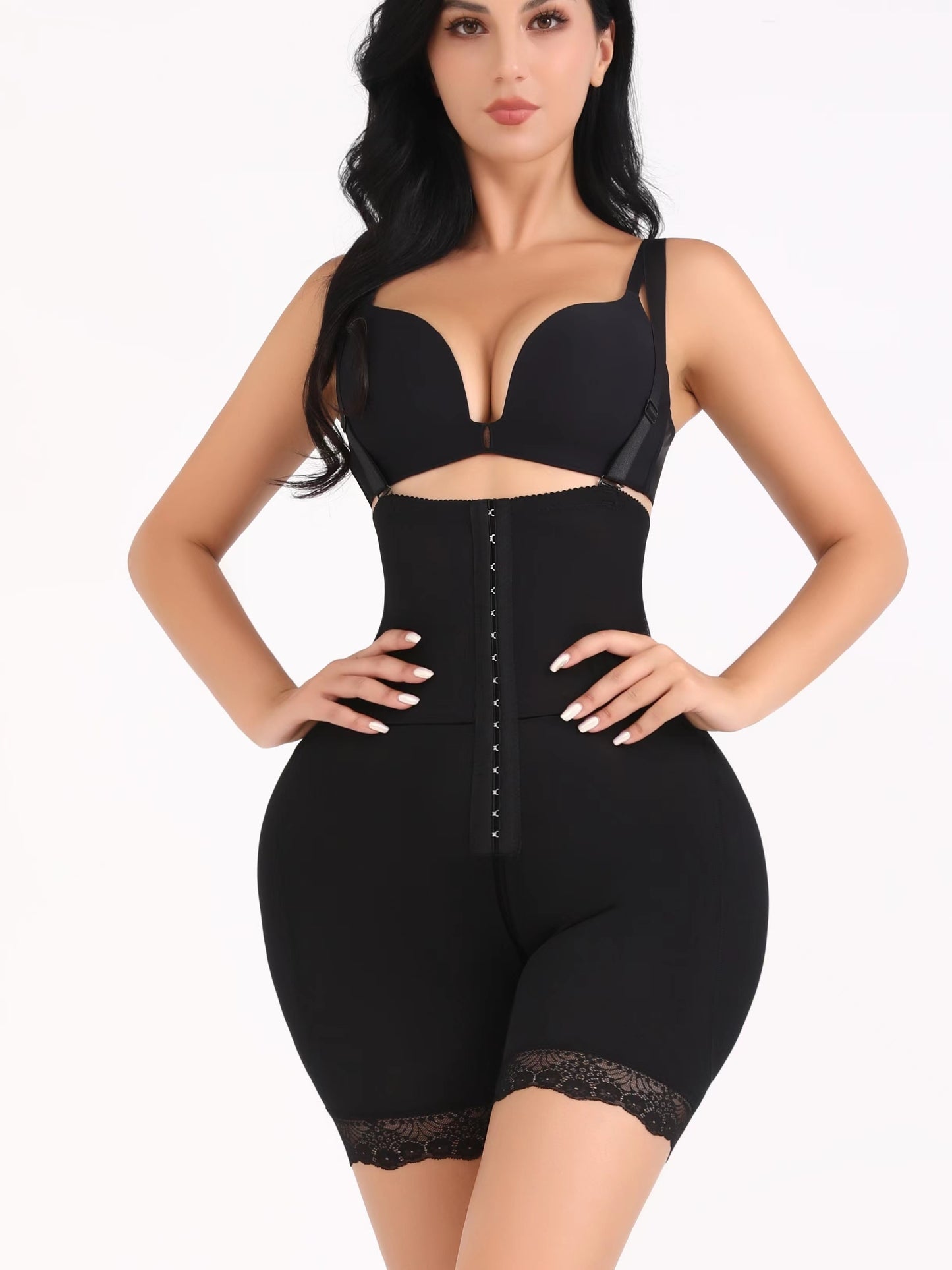 Women's shapewear for tummy control, butt lifting, and thigh slimming.