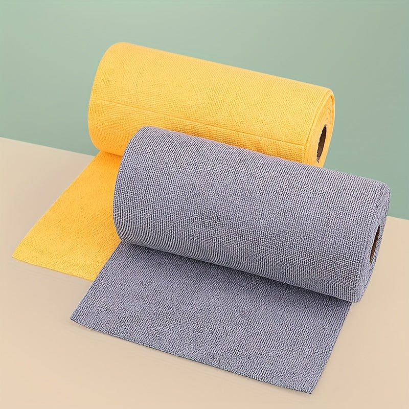 Roll of 20 Microfiber Towels - Reusable, Easy to Tear by Hand, Machine Washable, Ultra-Fine Fiber, Versatile Absorbent Cleaning Cloths for Kitchen, Dishes, Spills, and More. Great for Cleaning, Dusting, and Polishing. Made of High-Quality Knit Fabric.