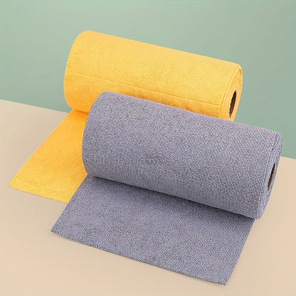 Roll of 20 Microfiber Towels - Reusable, Easy to Tear by Hand, Machine Washable, Ultra-Fine Fiber, Versatile Absorbent Cleaning Cloths for Kitchen, Dishes, Spills, and More. Great for Cleaning, Dusting, and Polishing. Made of High-Quality Knit Fabric.