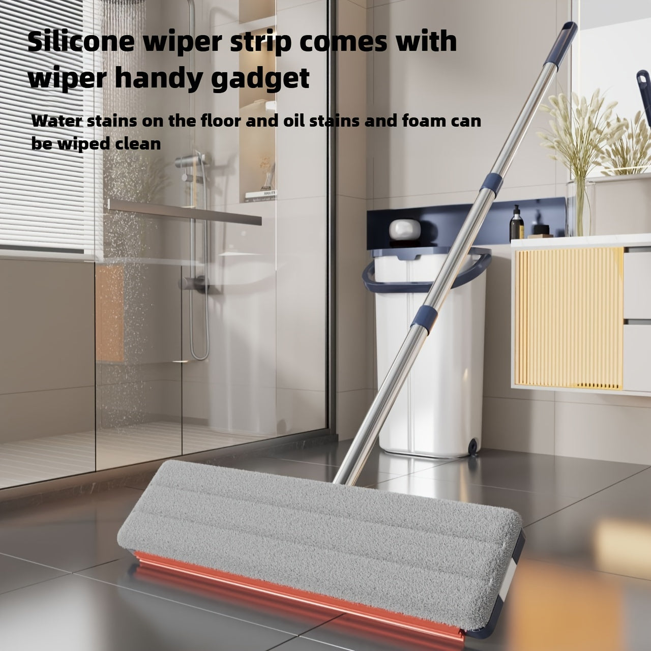 Revolutionary Self-Cleaning Flat Mop and Bucket Set - Features Dual Chamber Dry/Wet Separation, Hands-Free Washing, Perfect for Cleaning Hardwood, Tile, and Laminate Floors in Living Room