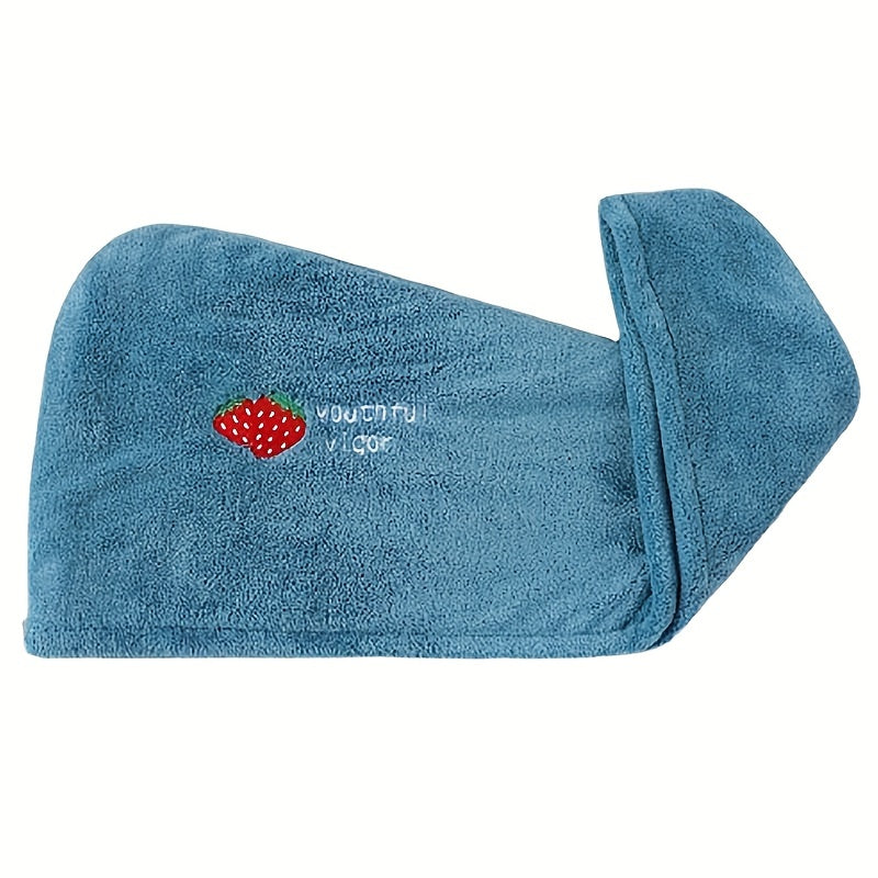 Soft coral fleece hair towel wrap with quick dry, thick material, cute cartoon design, double layer embroidery for extra absorption, and non-shedding shower cap.