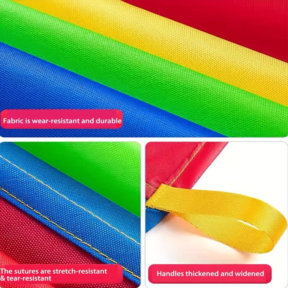 Rainbow Parachute, 2m/6.56ft Long, Random Color, Outdoor Party Activities, Suitable for Teamwork Games, Family Building Toys