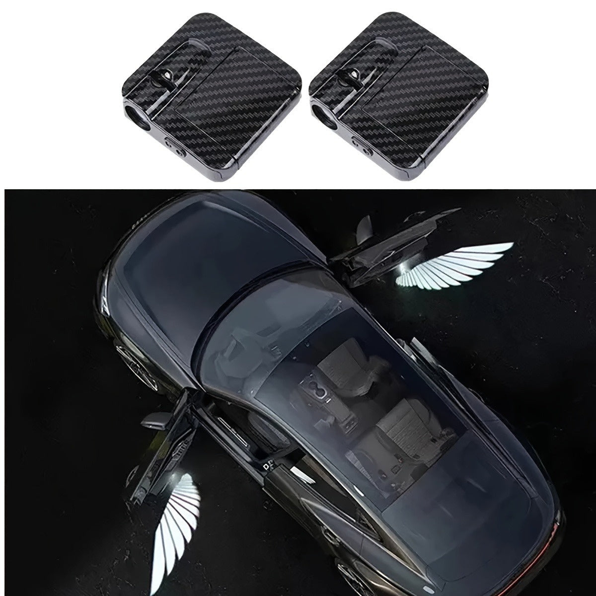 Angel Wings Car Door Sensor with Welcoming Lights, Universal Fit.