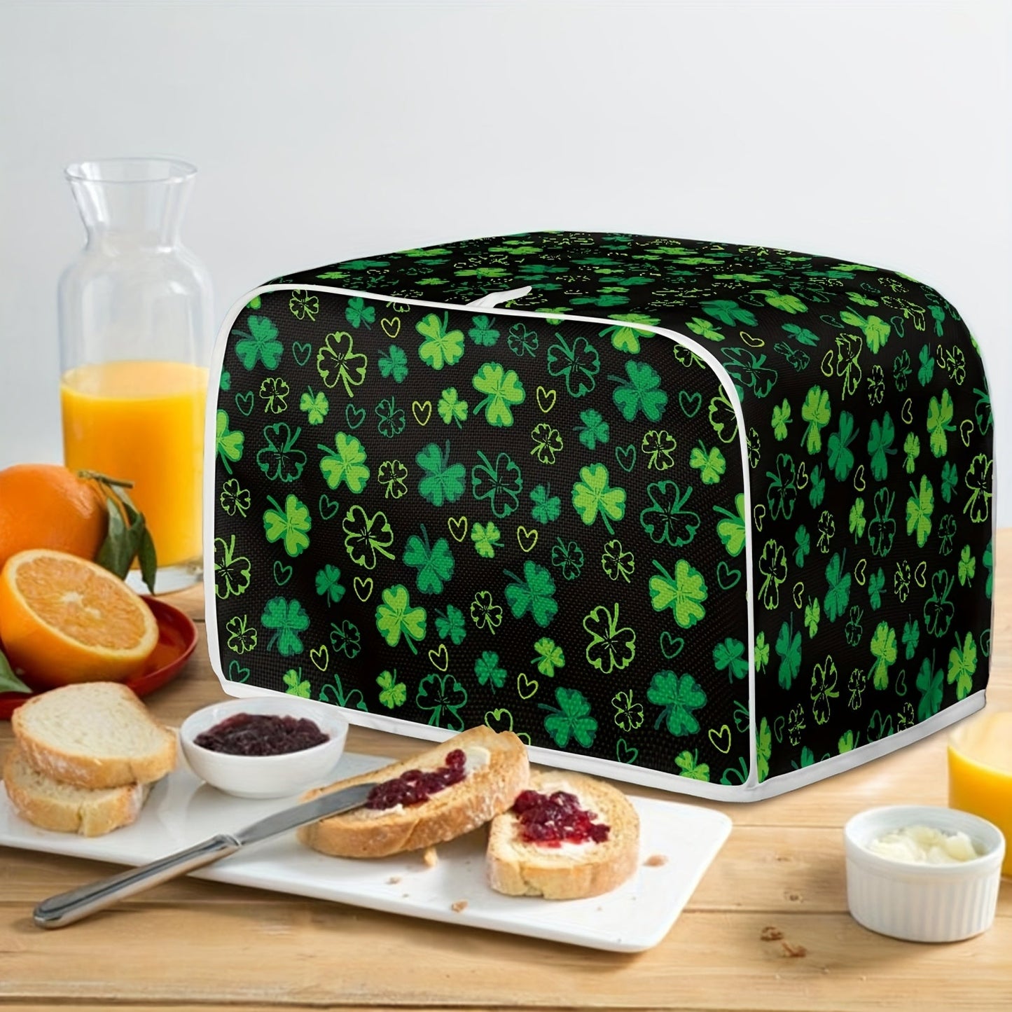 Polyester Toaster Cover for 2-Slice Toaster - Festive Holiday Print, Protects Against Dust and Fingerprints, Easy to Clean - Fits Most Toasters - Long Lasting and Eco-Friendly Kitchen Decor - Perfect for Valentine's Day, St. Patrick's Day, Easter