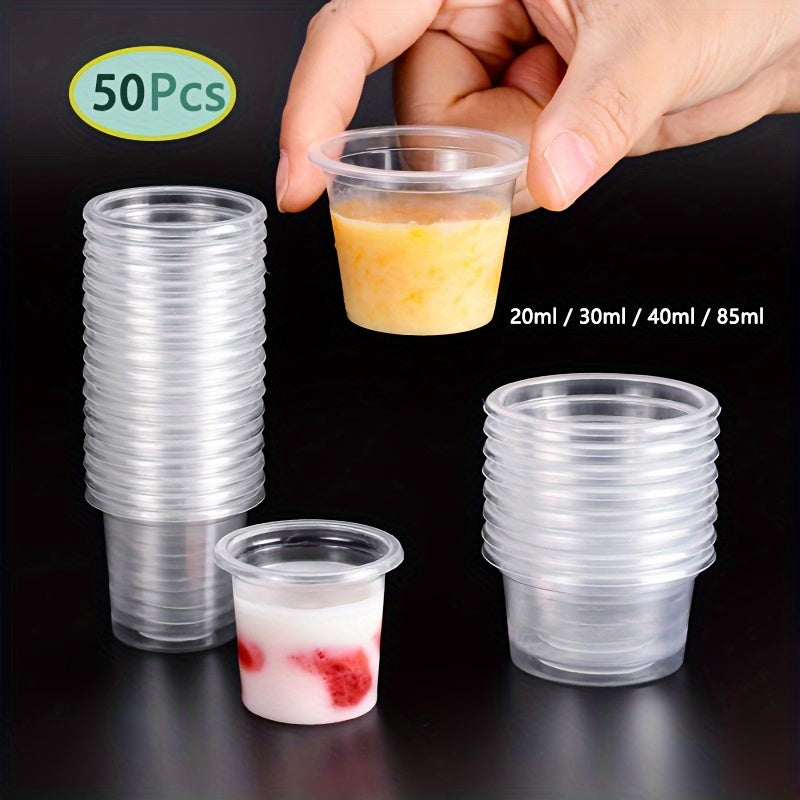 Set of 50 Transparent Polypropylene (PP) Insulated Small Aviation Cups in various sizes (20/30/40/85ml), Hand wash recommended, Ideal for Beverage Tasting and Multipurpose Use