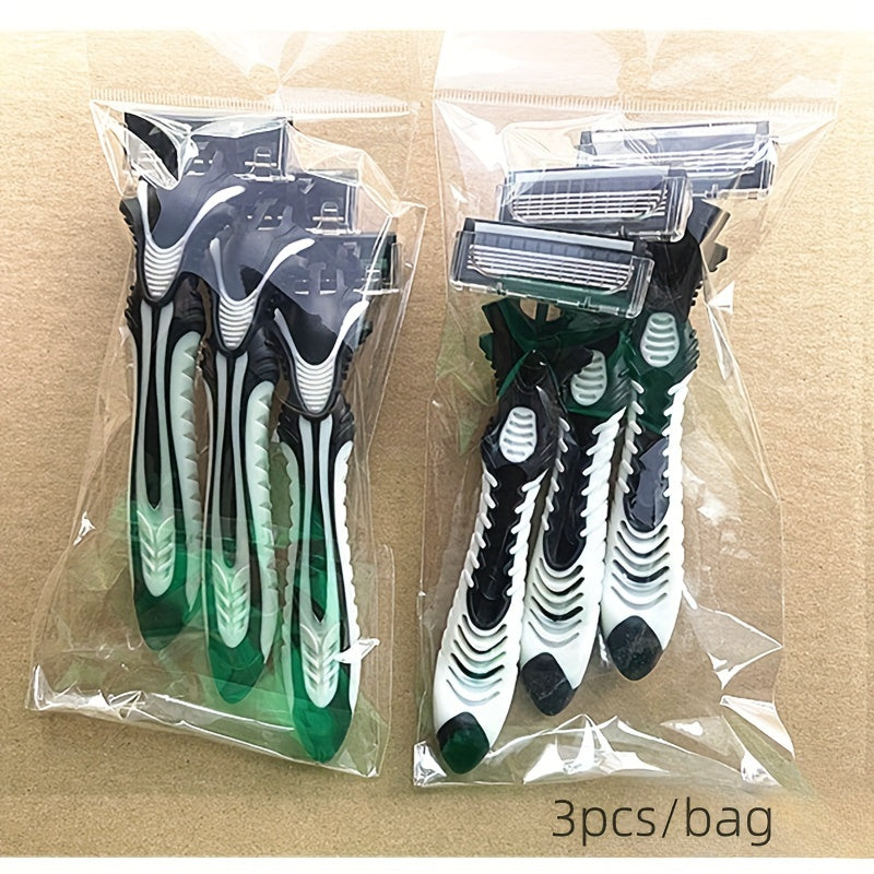 Disposable razor with five layers for men.