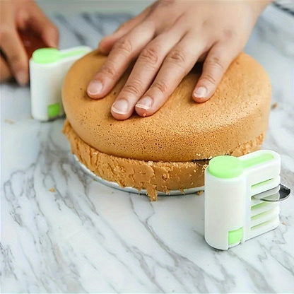 This 5-Layer Adjustable Cake Cutting Leveler is a Stainless Steel Cake Slicer Cutter, designed for creating perfect layered cakes at home. This non-toxic tool is ideal for baking during Christmas, Halloween, Easter, Hanukkah, Thanksgiving, and other