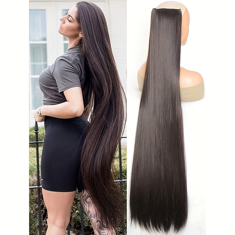 Women's 101.6cm Silky Straight Ponytail Clip-In Hair Extension: Basics Style, Instant Length & Volume for All Hair Types