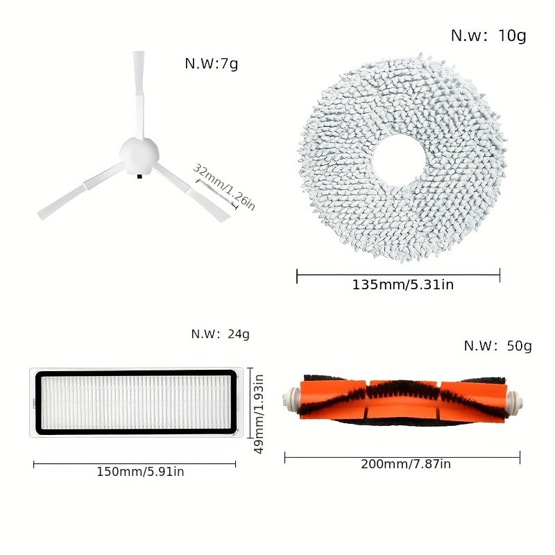 Spare parts available for Dreame L10s Ultra, XIAOMI Mijia Omni Robot X10+, and Dreame S10 Pro Robot Vacuum including main side brush, HEPA filter, and mop.