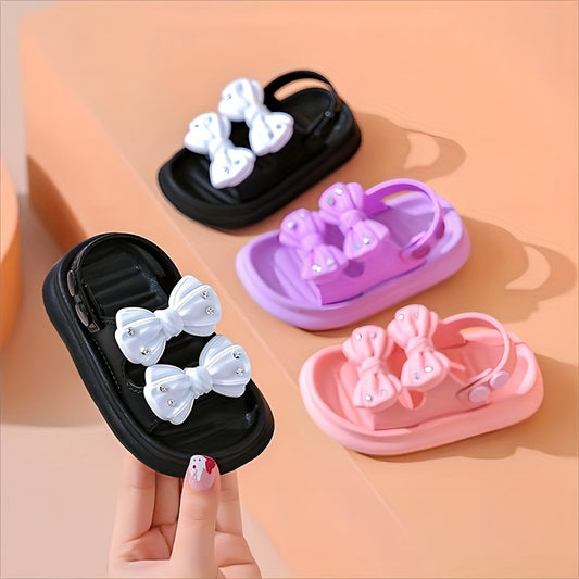 Stylish bowknot sandals for girls, perfect for indoor and outdoor wear.