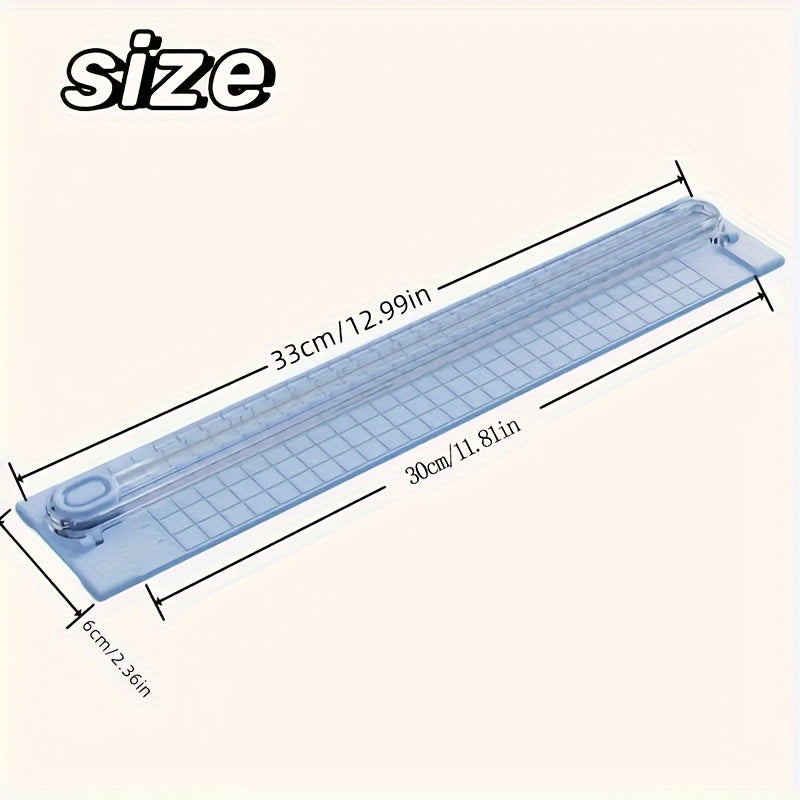 Portable paper cutter for A3/A4 paper, easy-to-use precision trimmer made of durable plastic for school, home, and office.