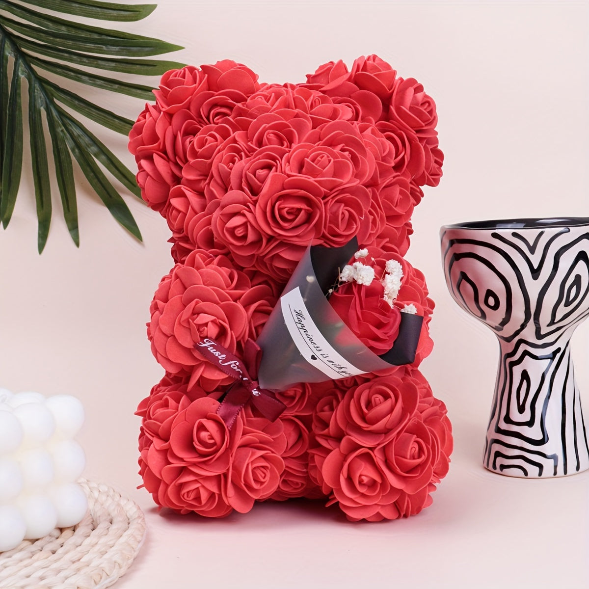 Rose Bear Hug - Ideal for Weddings, Engagements, Christmas, and Graduation | Battery-Free, Party Decor, Ideal Gift for Friends