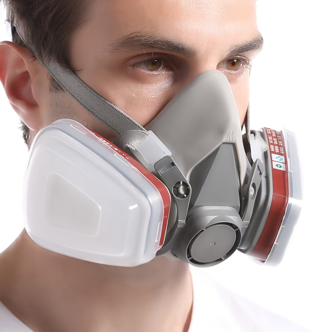 Chemical resistant 6200 Reusable Half Face Mask with hypoallergenic plastic material for protection against various substances.