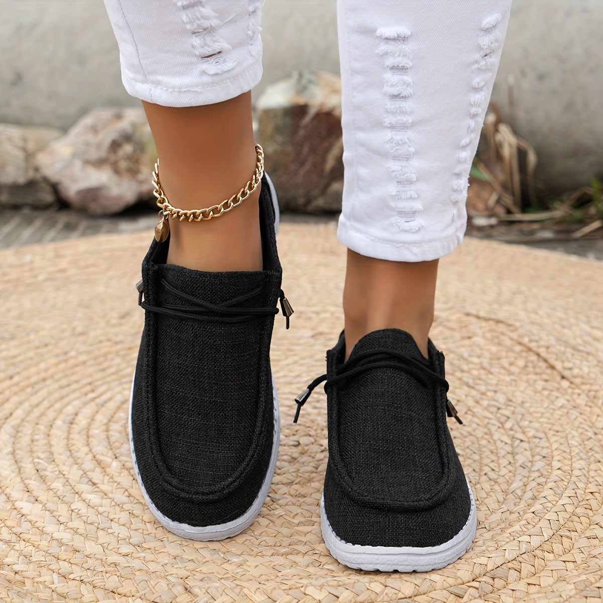 Comfortable and lightweight women's loafers with a solid color and soft sole, perfect for daily walking.