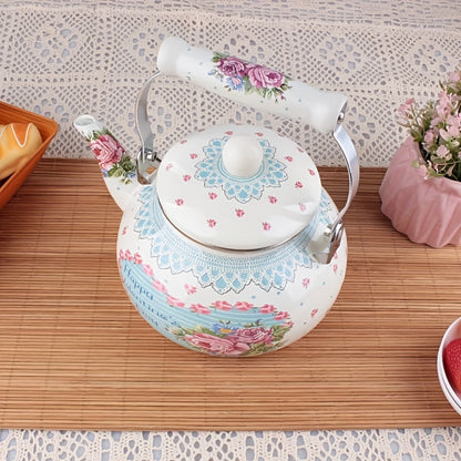 Enamel Porcelain Water Kettle, Thickened Flat Bottom, 2.5L Capacity, for Home Use. Suitable for Cold Water, Tea, Milk Tea. Compatible with Induction Cooker and Gas Stove.