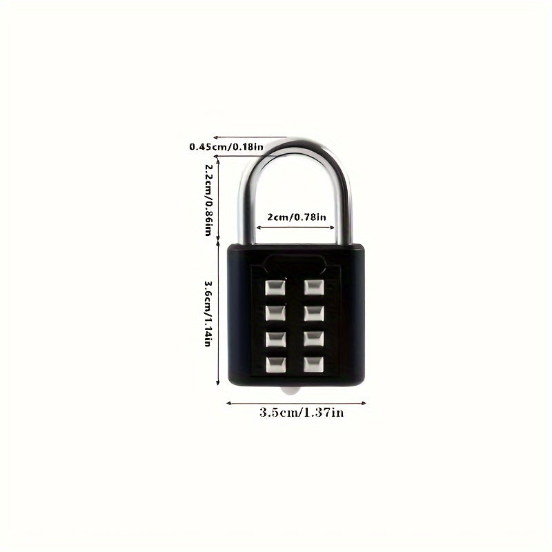 1pc Black Alloy Combination Lock for Suitcases, Luggage & Drawers - Round Dial Number Padlock with 3-Digit Code.