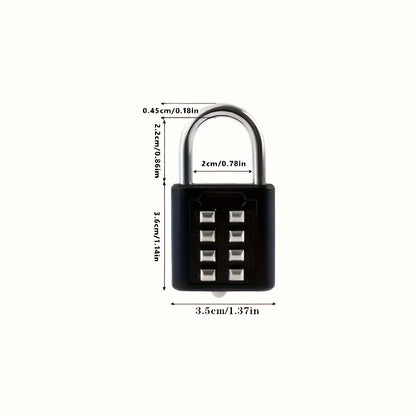 1pc Black Alloy Combination Lock for Suitcases, Luggage & Drawers - Round Dial Number Padlock with 3-Digit Code.