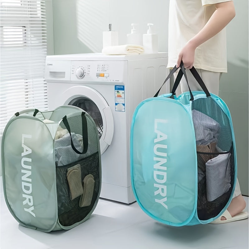 Dual-sided and handled Foldable Laundry Hamper - Ideal for Dorm Rooms and Bathrooms