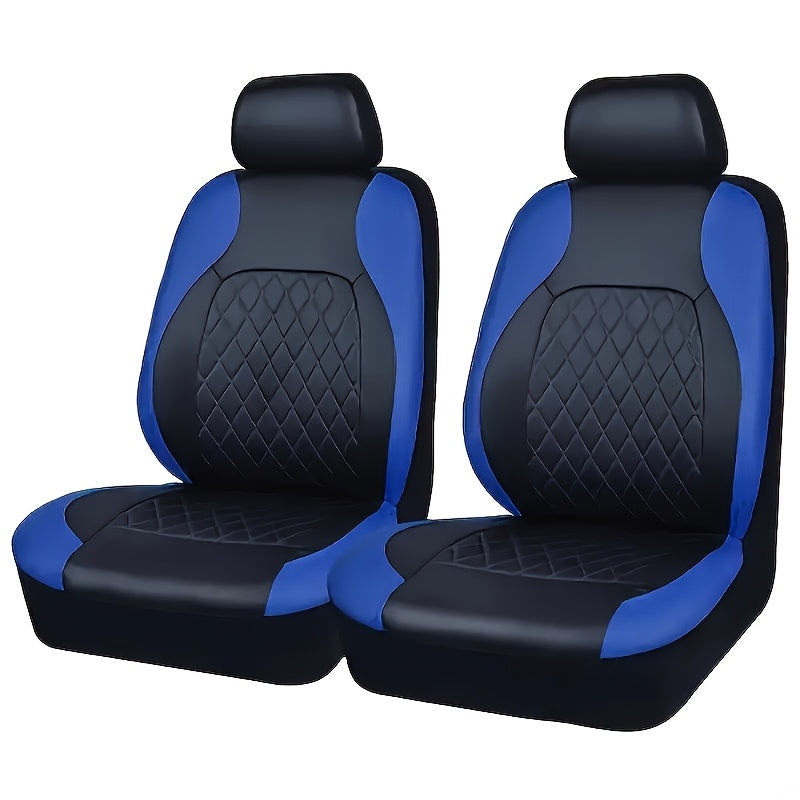 Universal Deluxe PU leather car seat covers Full set, breathable, airbag compatible, fits cars, trucks, SUVs.