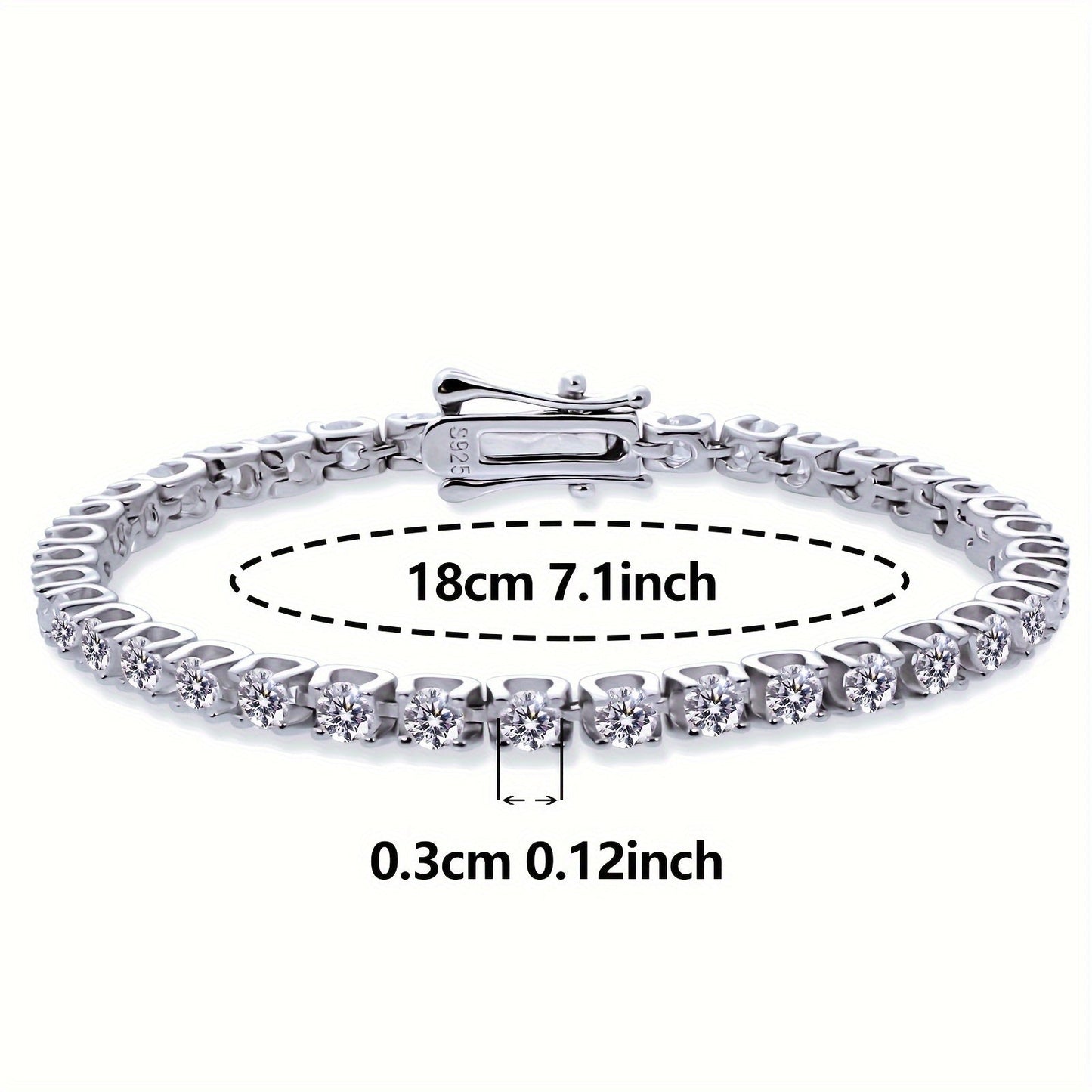 Hip Hop Style Jewelry Bracelet for Women, featuring a 925 Silvery Moissanite. Perfect Wedding Gift. Comes with a Gift Box.