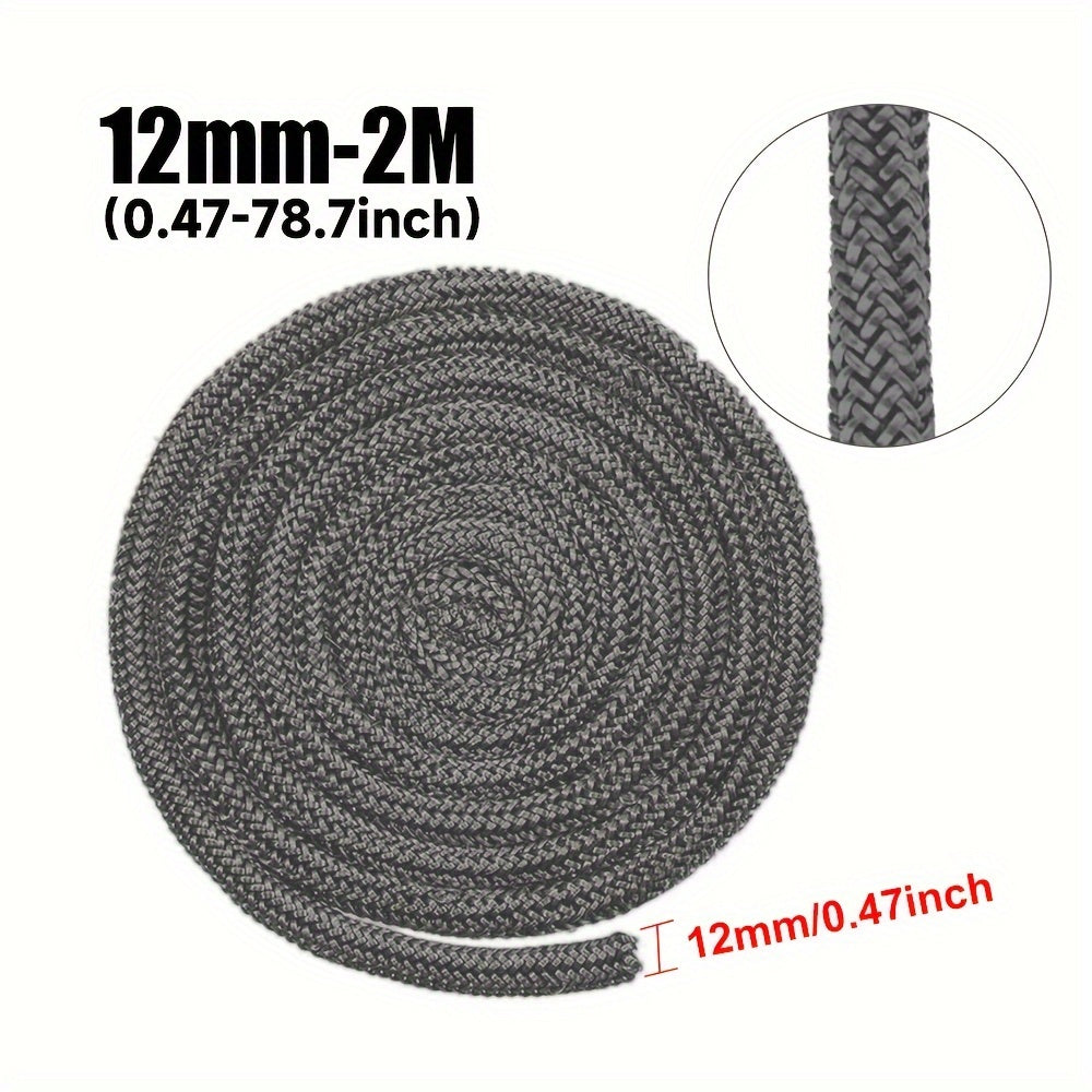 High-Temperature Fireproof Seal Rope Gasket for Wood Burning Stove Door, Available in 6/8/10/12mm Sizes, 2M Length, Ideal for Home Kitchen Heating and Cooling Systems, Fireplace Replacement Part