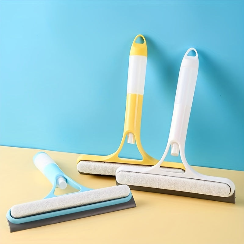 Multi-functional glass cleaning tool with sprinkler and mirror/window scraper, made of polypropylene plastic. Ideal for various areas in the home.