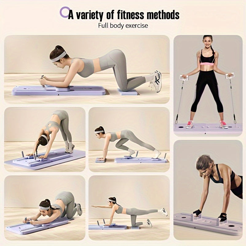 8-in-1 Fitness Board for ABS Pilates Slide Board - Home Gym Equipment - Foldable & Portable for Fat Burning.