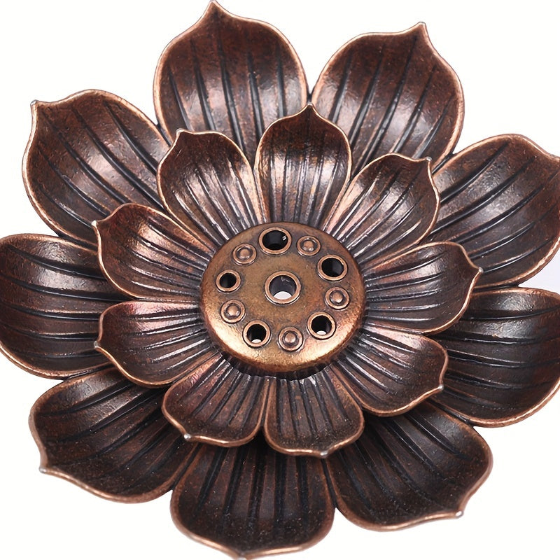 Alloy Lotus Incense Burner for Zen Aromatherapy