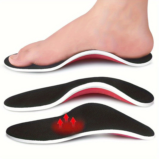 Unisex Arch Support: Black EVA Inserts for Flat Feet, Stabilizes Arch Comfortably